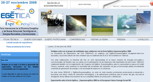 Captura d epantalla de la web de EGÉTICA - EXPOENERGÉTICA