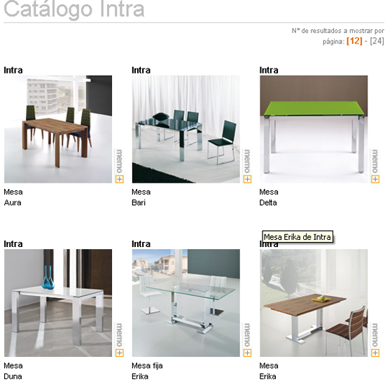 Catálogo de INTRA en Webmueble