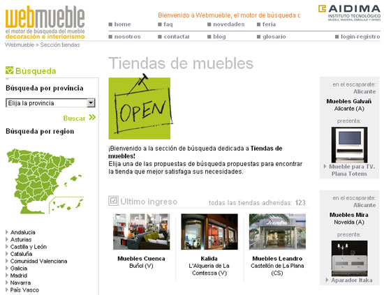 Nuevas tiendas en Webmueble: Kalida y Muebles Cuenca