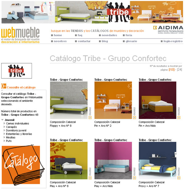 Catálogo 'espacio tribe' en Webmueble