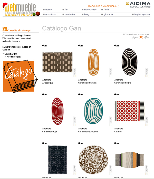 Catálogo de alfombras GAN en Webmueble