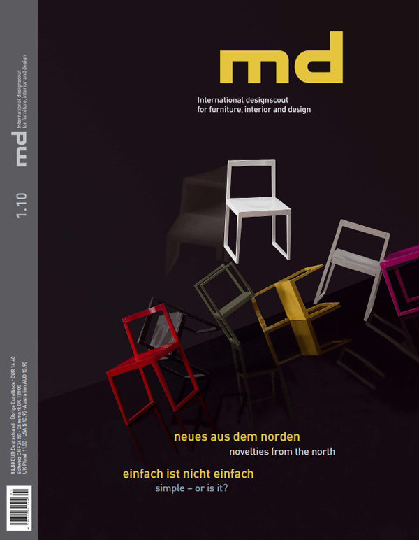 Portada de la revista MD Magazine dedicada a las sillas ANN de Ziru