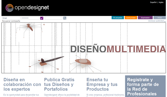 Opendesignet, web del proyecto