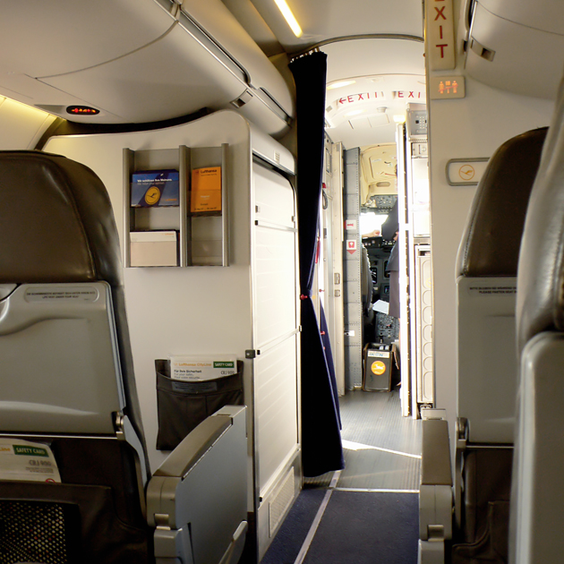 Interior de una cabina de pasajeros Business.